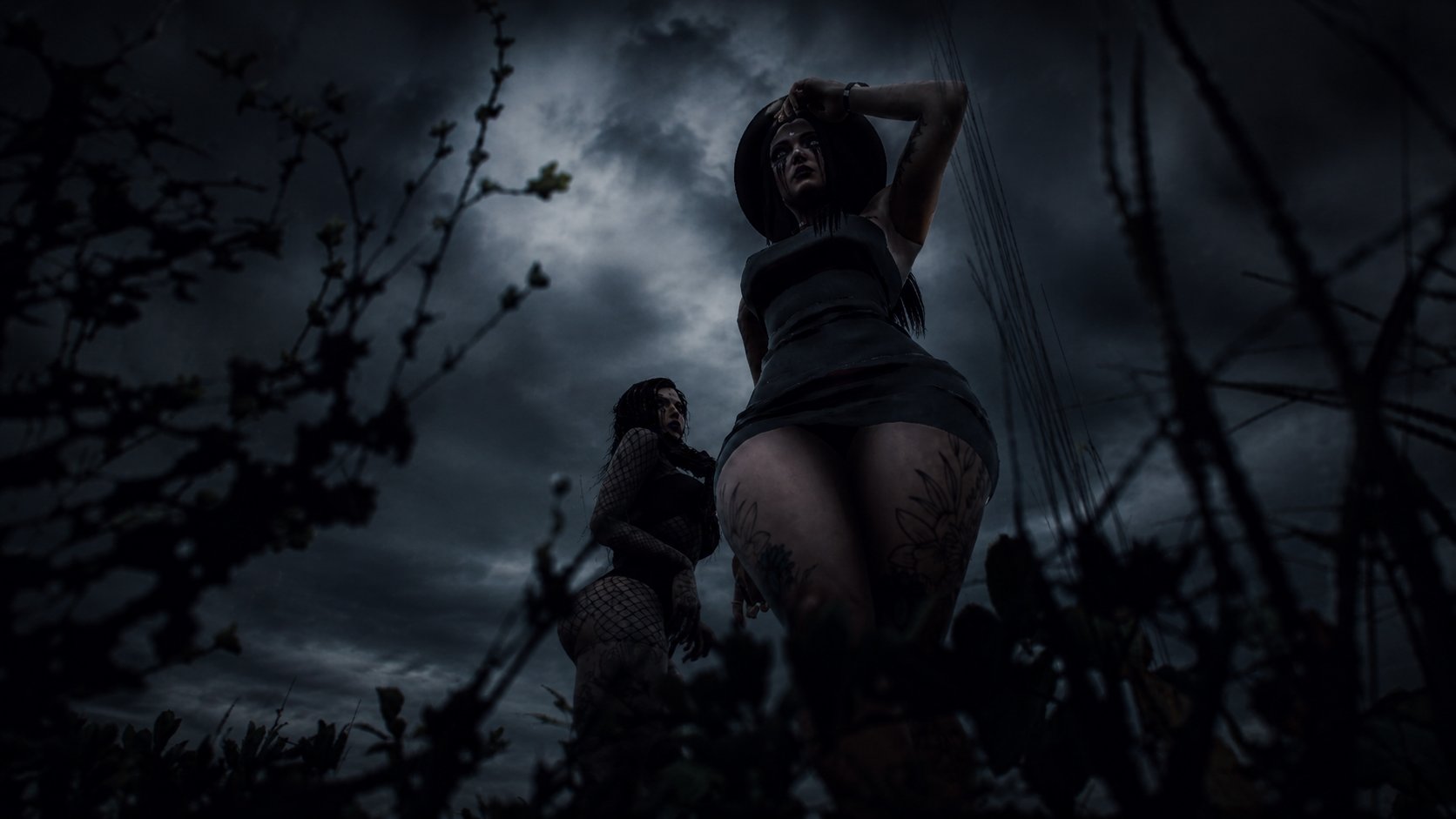 Darker Dayz — low-angle gothic portrait